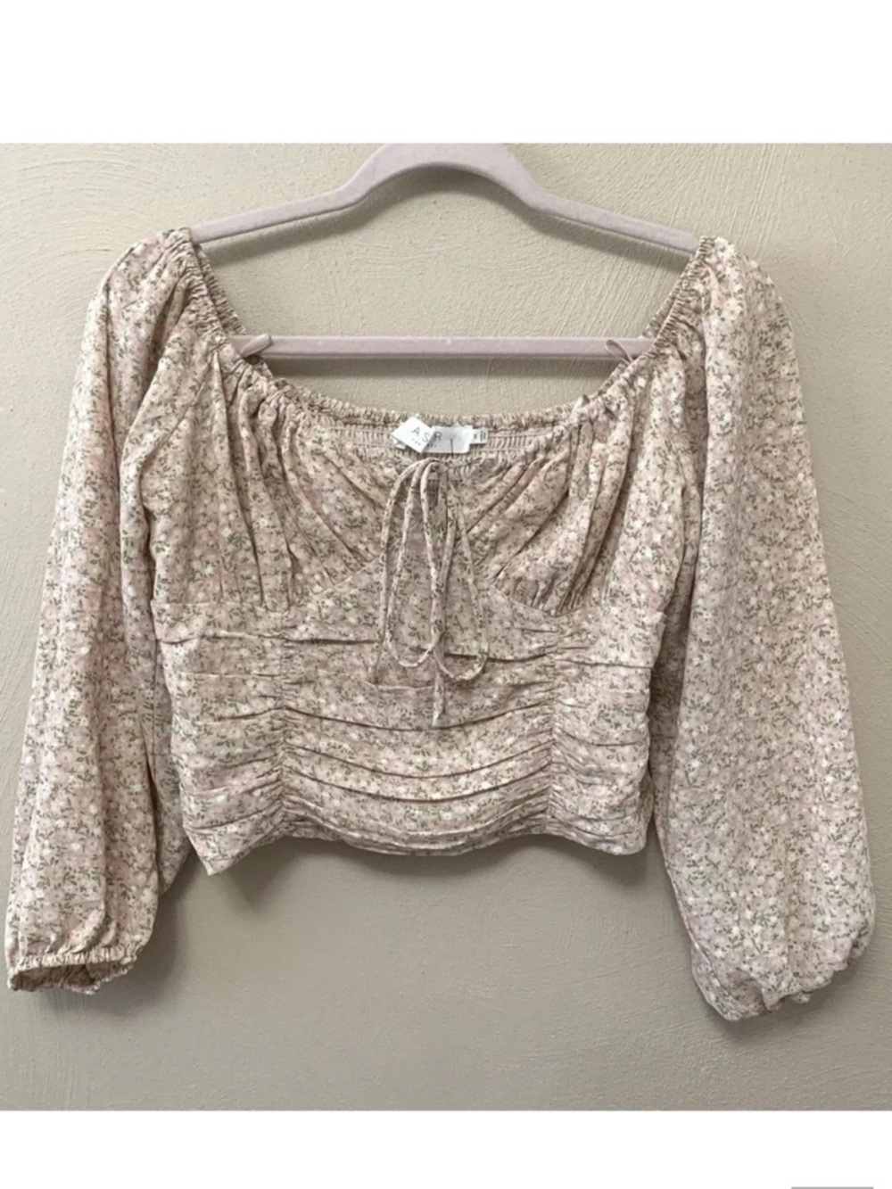 ASTR The Label Floral Smocked Crop Top